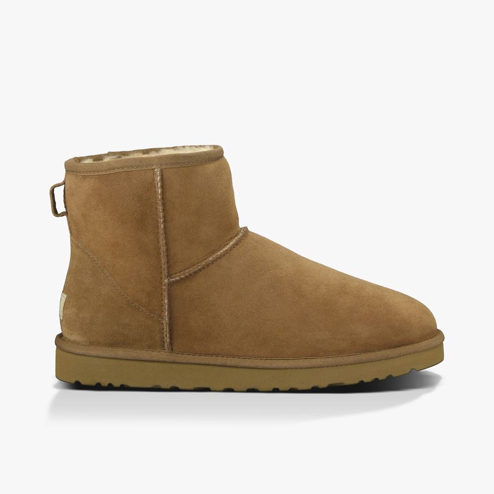 Bottes Classic UGG Classic Mini Homme Marron Soldes 386QVUWD